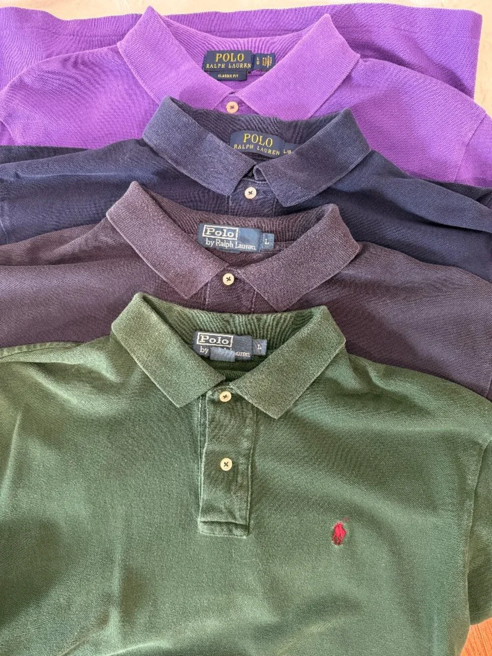 Ralph Lauren Polos size large cotton muli-color bundle